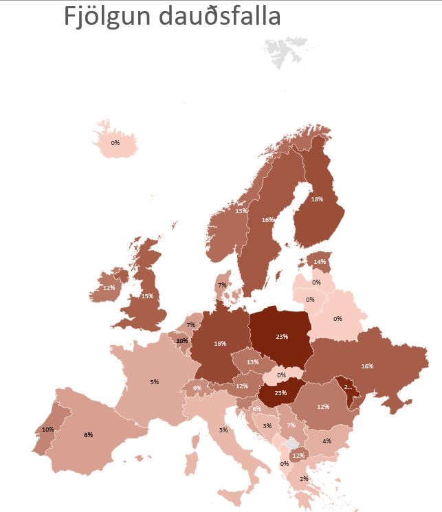 Fjölgun dauðsfalla 8.4